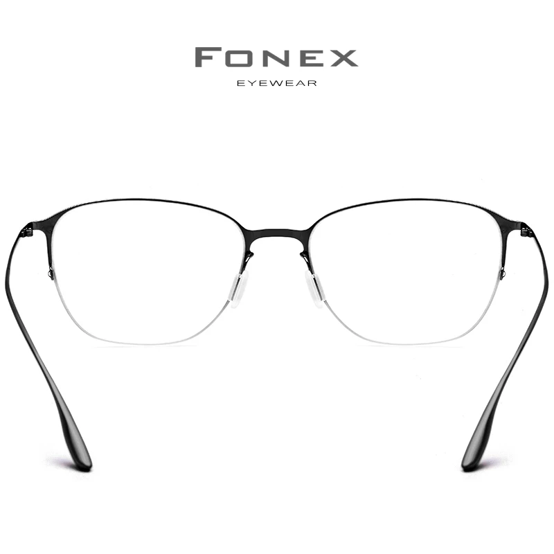 FONEX Оправа очков из титанового сплава мужские сверхлегкие квадратные женские очки по рецепту Близорукость оптическая оправа очки 8103