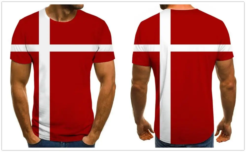 

2021 New Summer Fashion Casual Short-sleeved Men's T-shirt 3d Flag Logo Printing Children's Round Neck Casual T-shirt