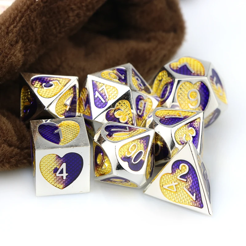 Металлические игральные кости dnd комплект многогранные набор ролевые игры в d20