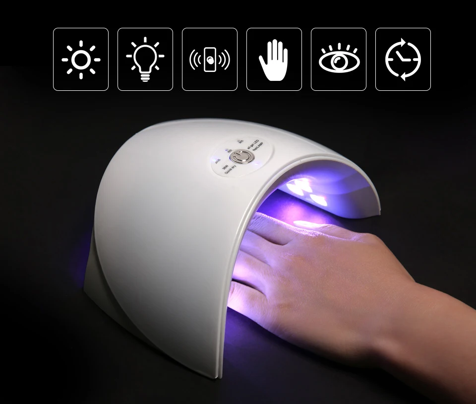 Светодиодная УФ-лампа Maphie 24 Вт 9SD Сушилка для ногтей маникюрные инструменты 12