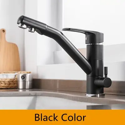 

Двойная функция трехкомпонентный каталитический фильтр для воды черный кухонный кран 3-сторонний выход функция автомат розлива