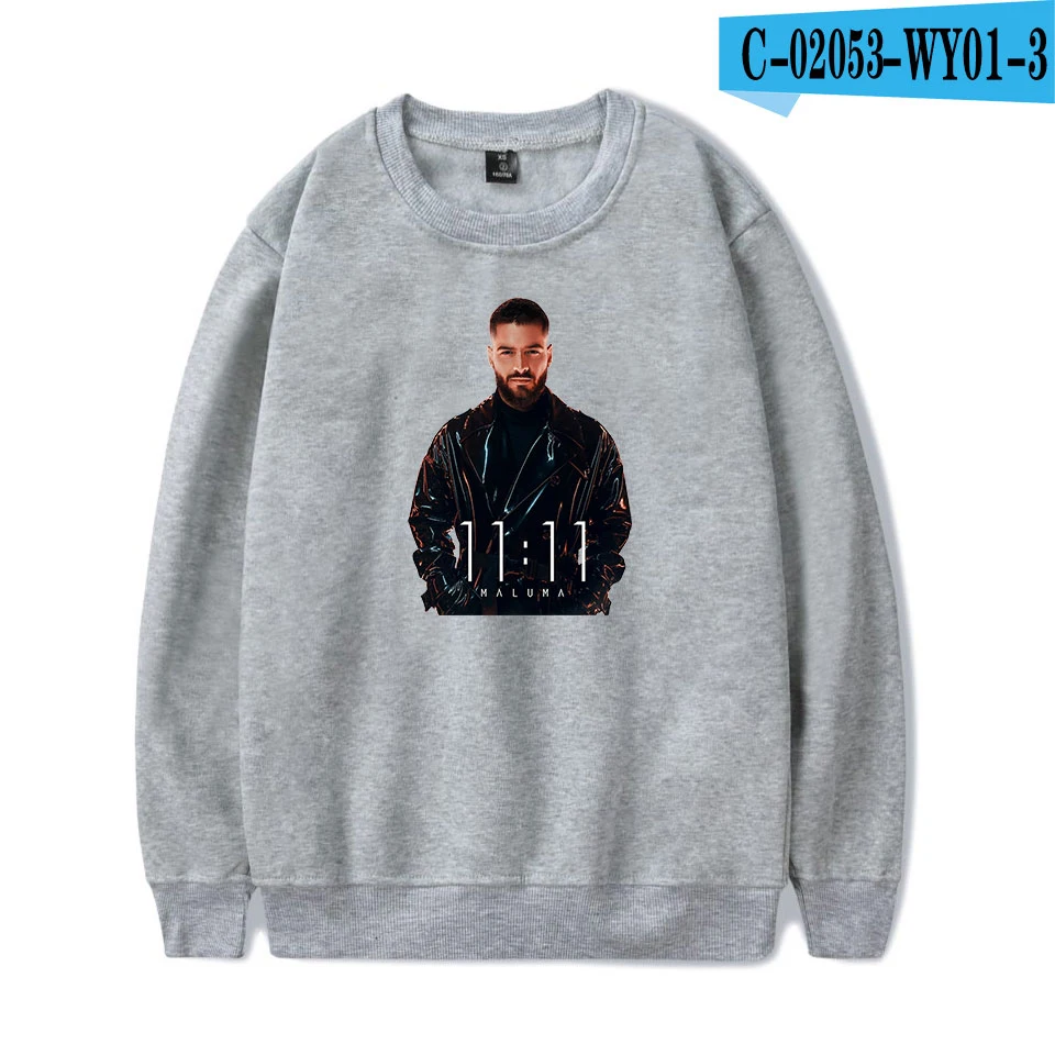 Горячая maluma монолитные толстовки для мужчин/женщин толстовки Harajuku maluma модные повседневные корейские поп осень зима - Цвет: gray