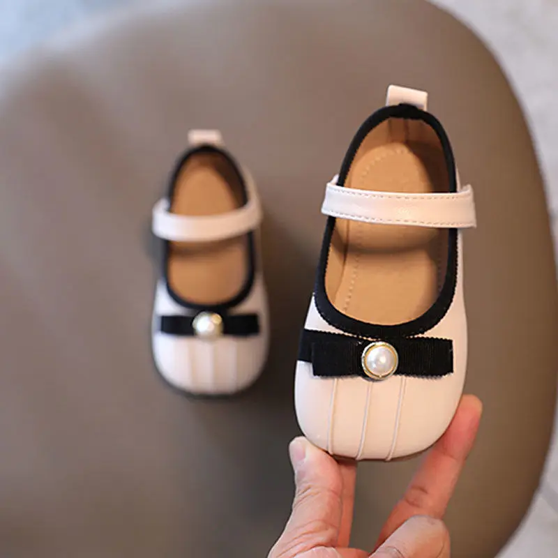 Детские кожаные мокасины для девочек Туфли Мэри Джейн с мягкой нескользящей