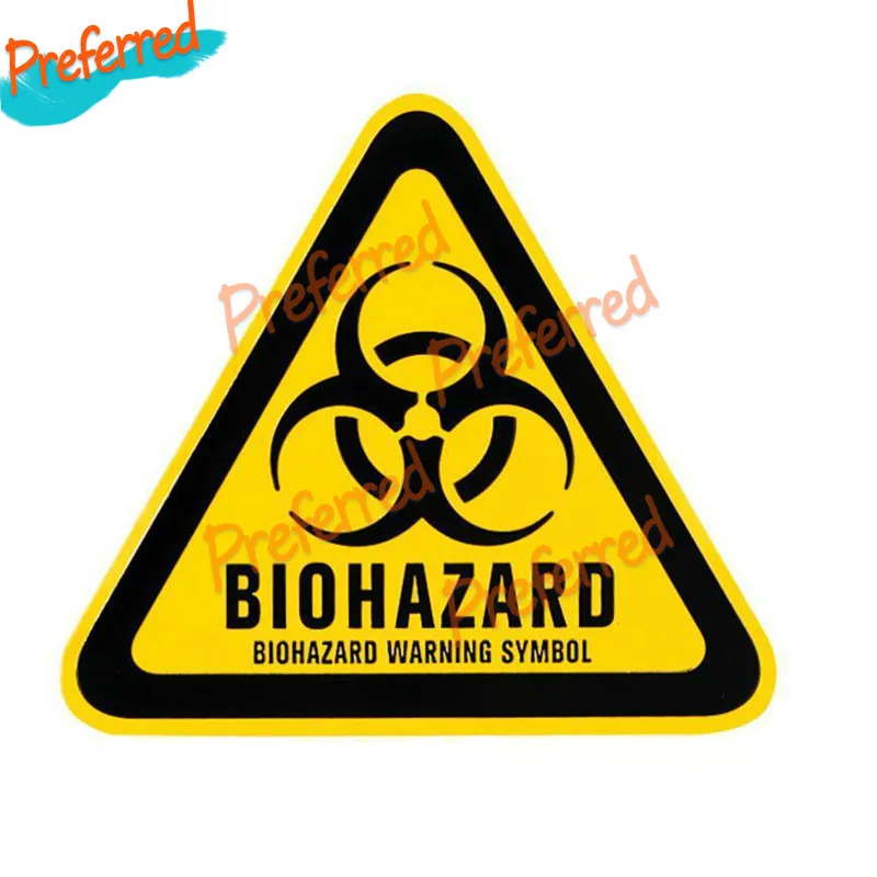 

High Quality Hot TTriangle BIOHAZARD WARNING Decal Motocross Racing Laptop Helmet Trunk Wall Vinyl Car Sticker Die Cutting
