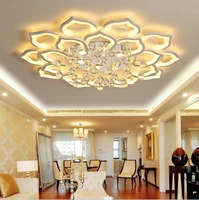 white acrylic modern chandelier lights for living room bedroom remote control led indoor lamp home dimmable lighting fixtures de
