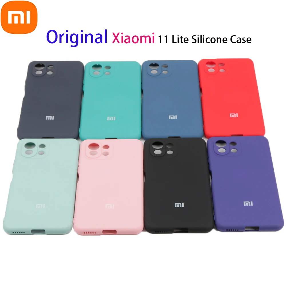 

Original mi 11lite Cover Case for Xiaomi mi 11 lite Original Liquid Silicone Case