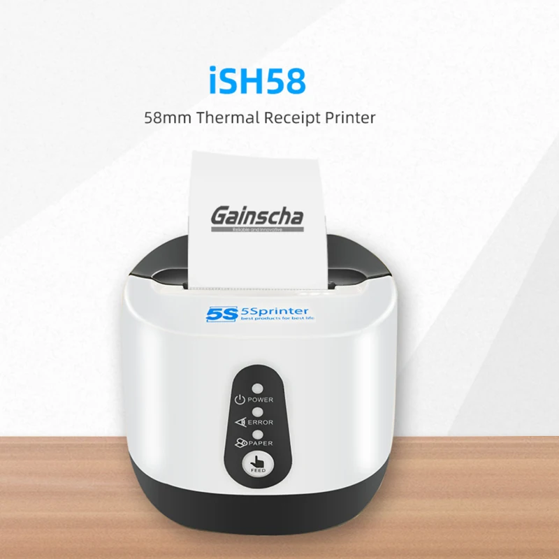 

58mm POS Receipt Printer Thermal POS Printer Mobile USB Bluetooth Portable Receipt Mini Printer ISH58