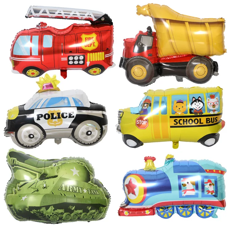 

1pcs Cartoon Air Balloons Cars Fire Truck Balloon Confetti Baloons Children Birthday Party Decorations Kids Baby Shower Boy