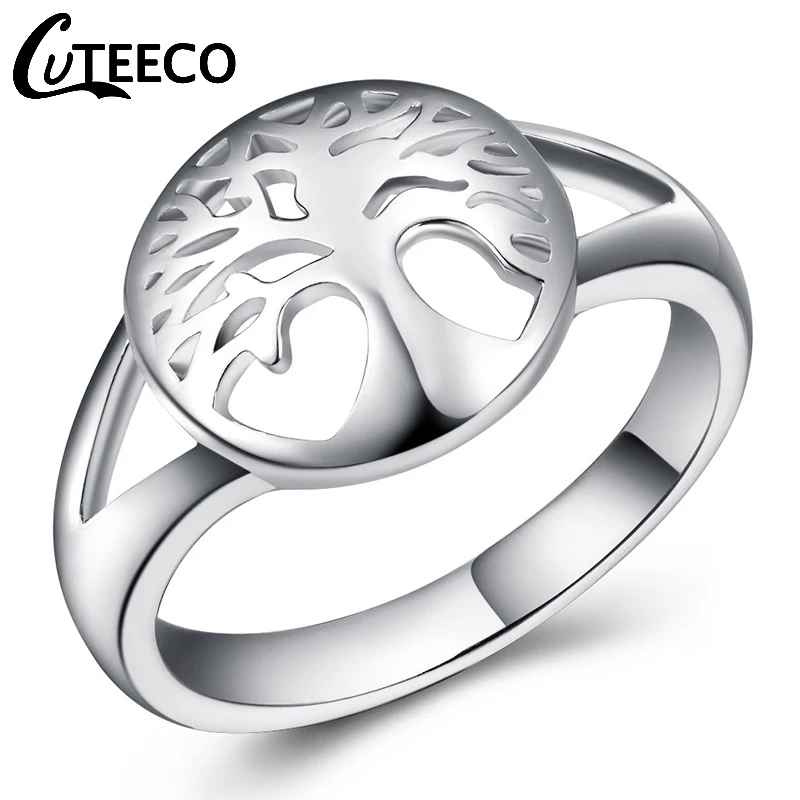 Cuteeco круглая Древо жизни кольцо Свадебные ювелирные изделия модное