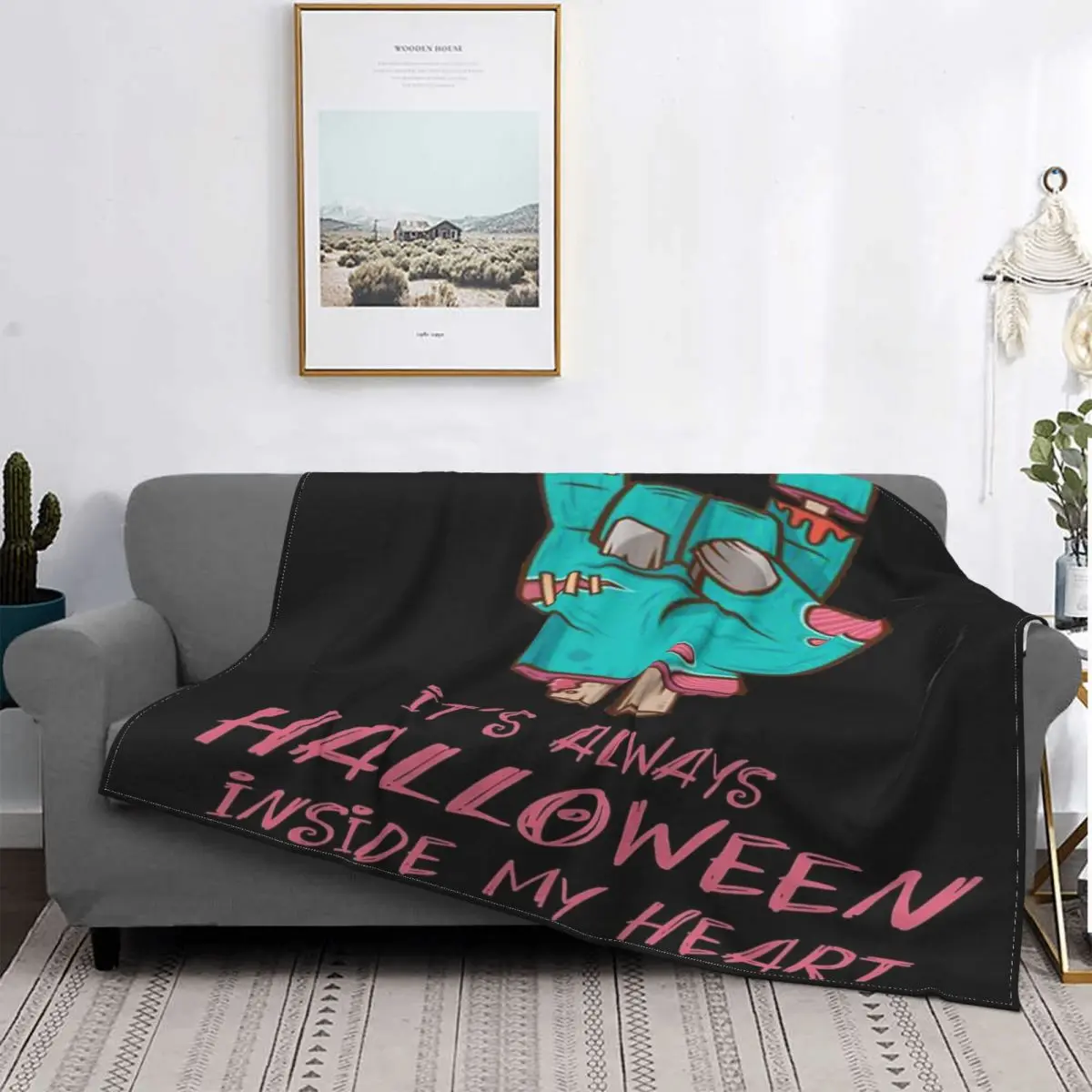 

Es Alawys Halloween dentro de mi corazón manta colcha cama a cuadros manta de lino para sofá manta térmica a cuadros en el sofá