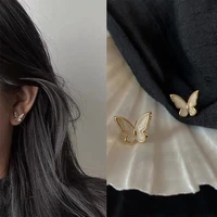 golden lady butterfly earrings 2021 new korean fashion jewelry geometric cute earring set party gift anti allergic earrings