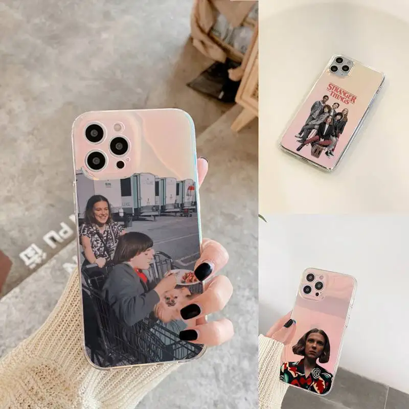 

cosas gratis Stranger things Phone Case for iPhone xiaomi redmi 7 8 9 11 12 10 S X XS XR MINI Pro Max Plus laser Transparent