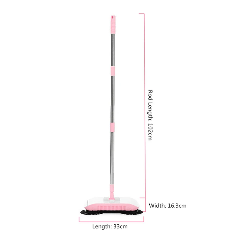 Экономичный 2 в 1 Ручной толчок ленивый чистящий набор со щеткой подметальная