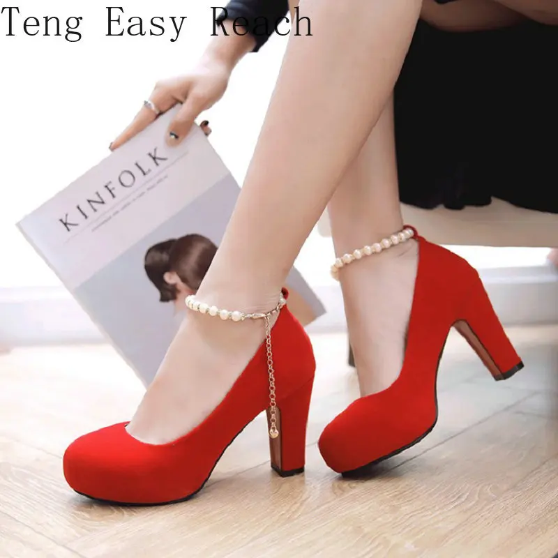 

2021 бархатные велюровые женские туфли-лодочки с круглым носком; Офисные свадебные туфли; Женские Туфли Мэри Джейн на Высоком толстом каблуке...