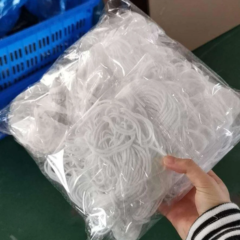 

200 Yard Elastic Strap White Earloop Cord 1/8-Inch (3mm) Stretchy Ear Tie Rope Handmade String for Sewing