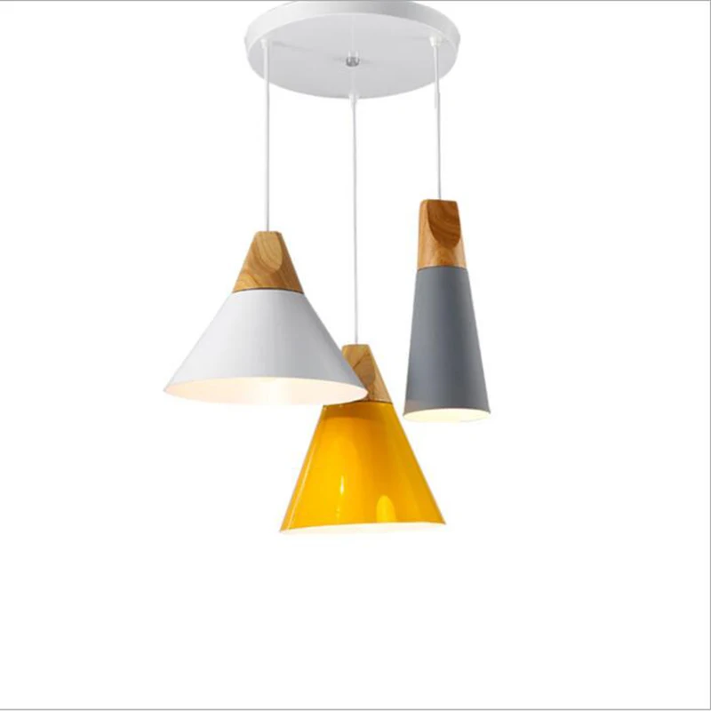 Современные Черные подвесные светильники E27 алюминиевый потолочный светильник