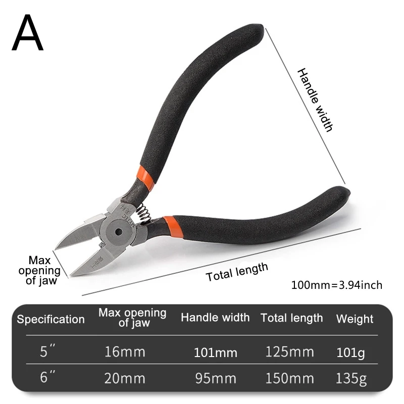 

Electric Wire Cable Cutter Shears Nipper Hand Repair Tool Cutting Diagonal Side Snips Sharp Pliers