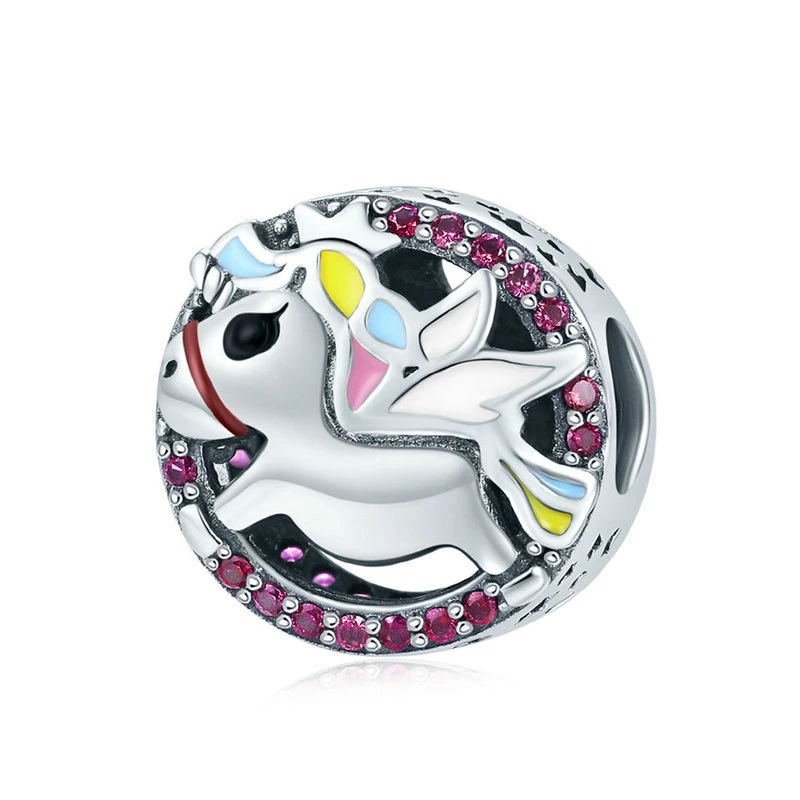 

Bellafay Customed Unicorn Charms Real 925 Sterling Silver Camel Beads Snowman Fits Original Bracelet Bangle DIY Necklace Jewelry