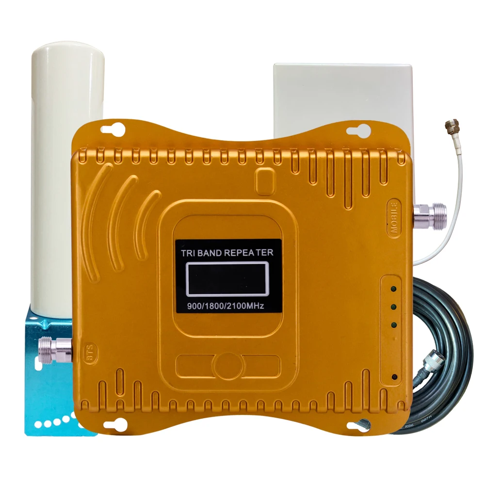 75dB получить 2G 3G 4G трехполосный Усилитель GSM/DCS/3G(900/1800/2100 МГц) повторитель сигнала