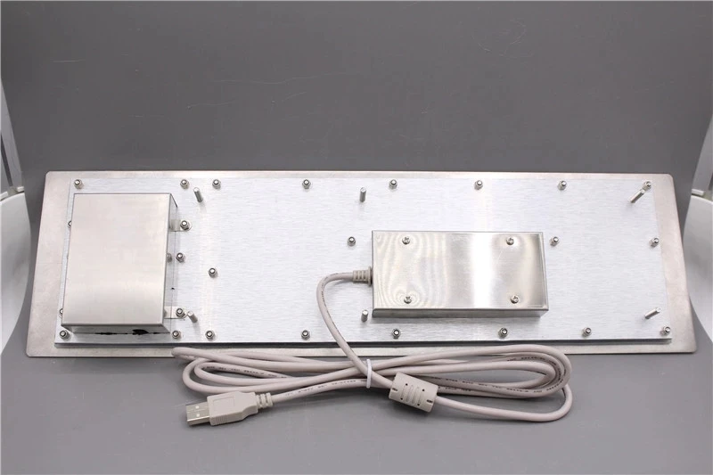 Водонепроницаемая промышленная металлическая прочная клавиатура с трекболом из