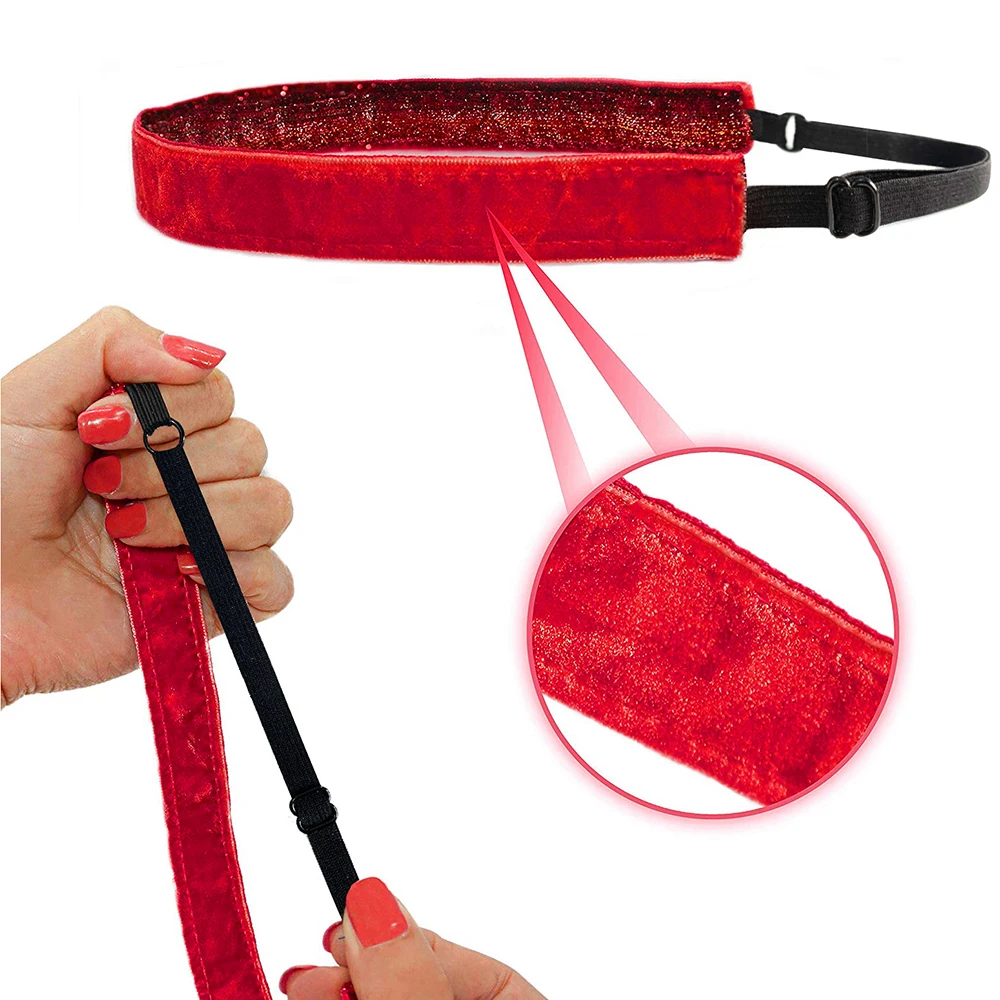 Детский обруч для волос модный регулируемый со сверкающими блестками спортивный