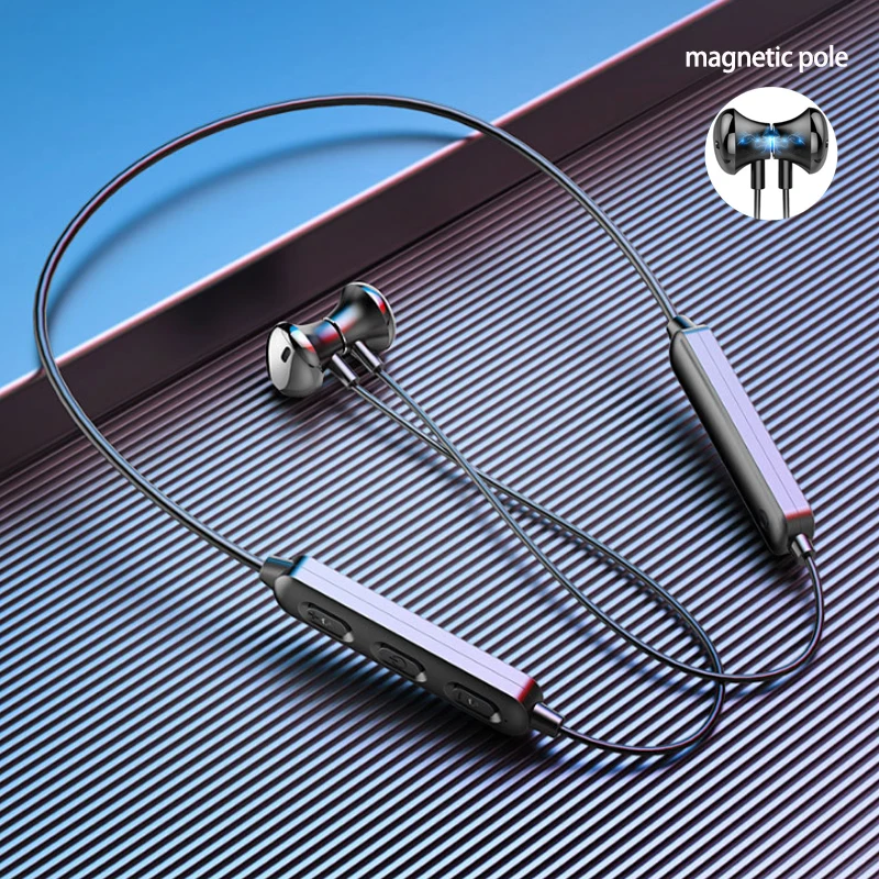 Беспроводной спортивные Магнитная гарнитура Шейная лямка крепится Bluetooth 5 0