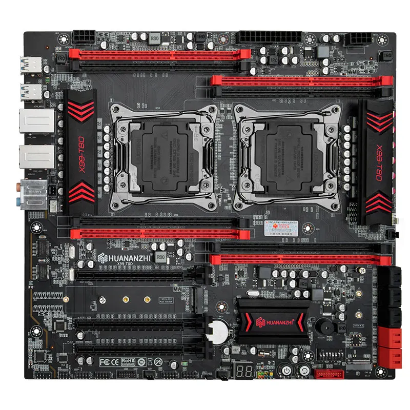 Материнская плата HUANANZHI X99-T8D с 8 разъемами DDR3 M.2 NGFF NVMe SSD слот для двух процессоров