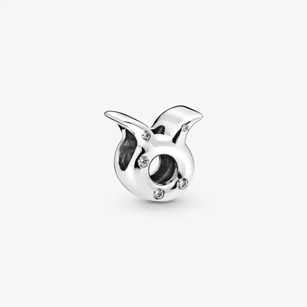 

Popular 100% 925 Sterling Silver Sparkling Taurus Zodiac Charm Sterling Silver fit Original Pandora Bracelets Women Jewelry