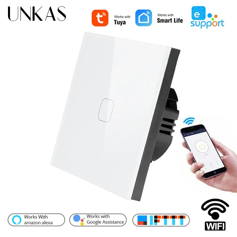 UNKAS ЕС Стандартный Tuya/приложение Smart Life / Ewelink 1/2/3 местный 1 позиционный Wi-Fi