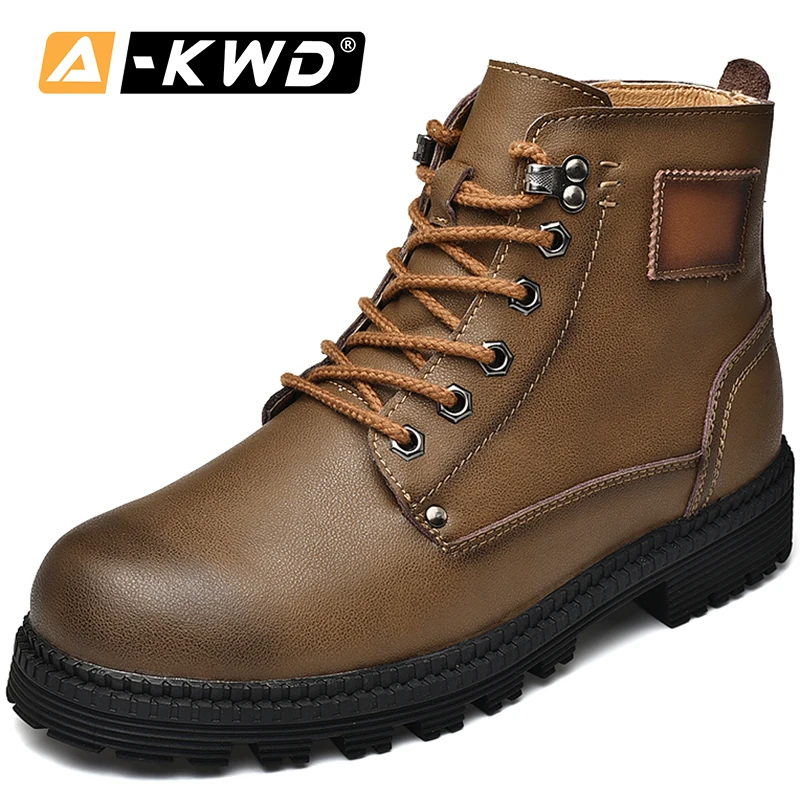 Мужские высокие кроссовки уличная рабочая обувь кожаные в стиле ретро зима |