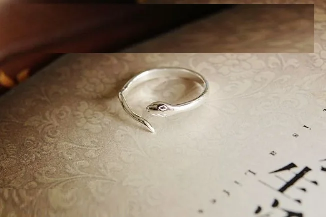 AlbaRita Silver Jewelry Super Fairy Retro Cute Sen Open Creative Little Finger Ring Snake Personality Free Shipping | Украшения и