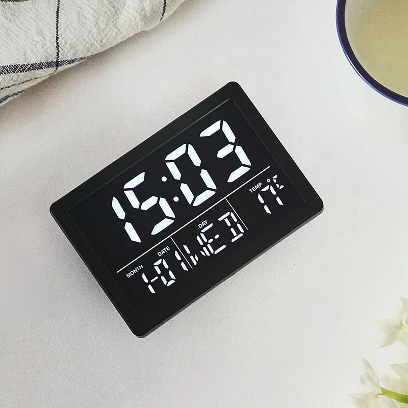 

Digital Alarm Clock with Large LED Time Display Temperature Detect Snooze Clocks for Bedroom Bedside Desk