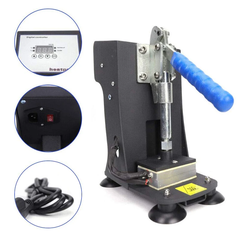 

Mini Manual Heat Press Machine Leather Embossing Foil Gold Stamping Hot Pressing Dual Heating Plates LCD Controller Shirt Heat