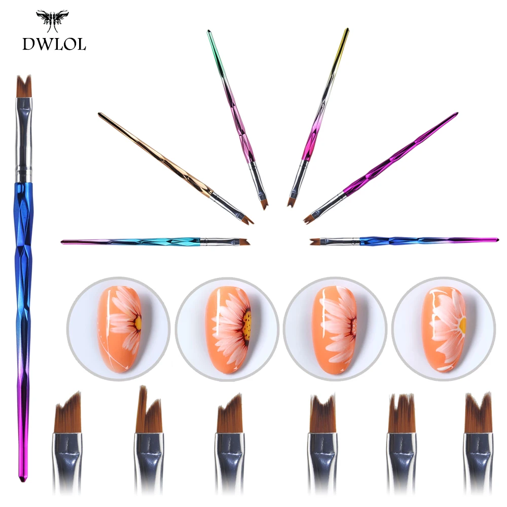 6 шт./компл. кисти для дизайна ногтей с рисунком в виде полумесяца | Красота и