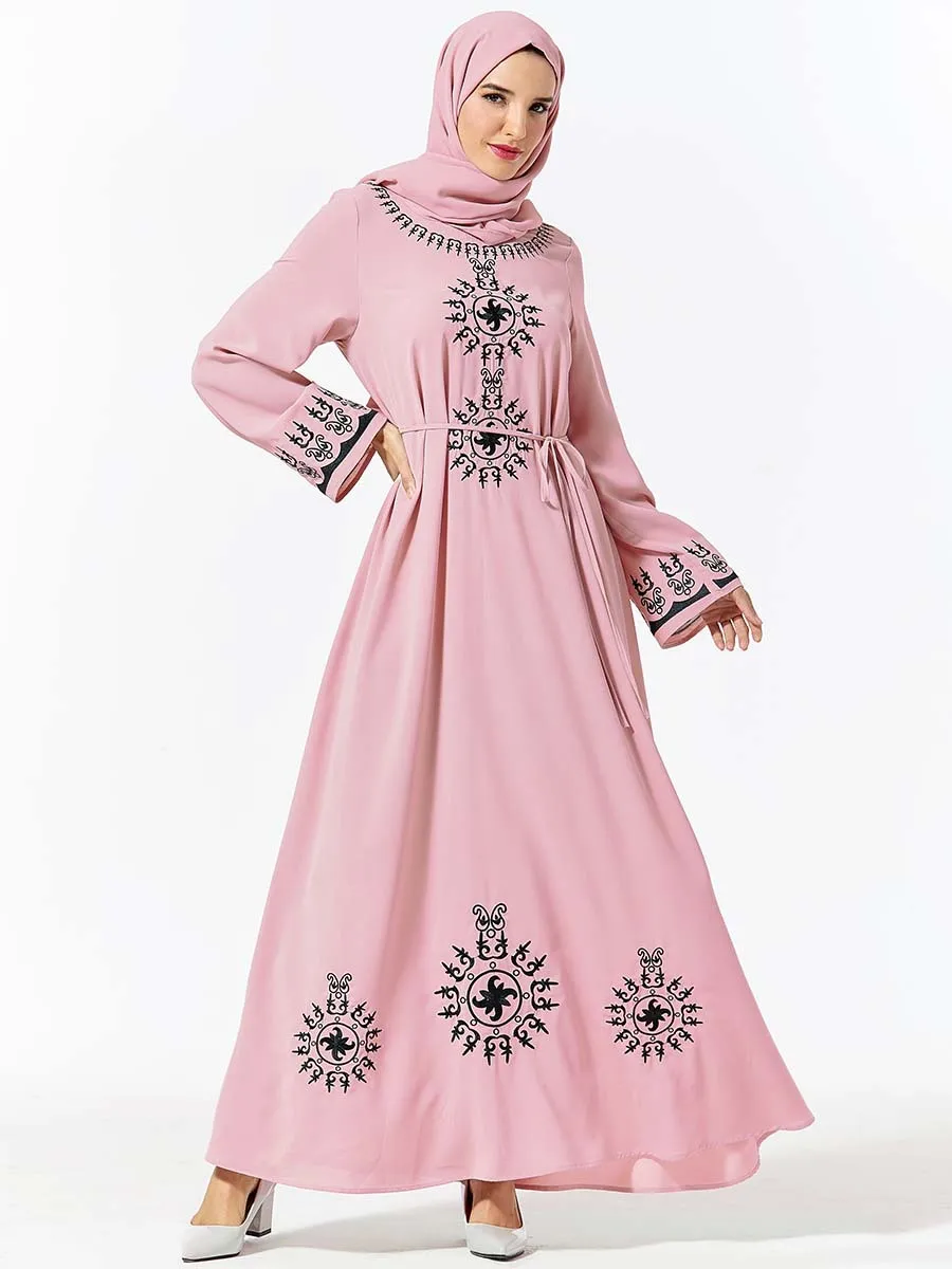 Мусульманская одежда размера плюс арабское большое платье-кимоно с вышивкой на