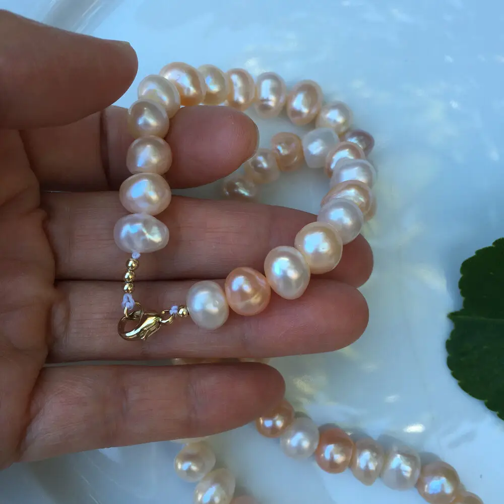 Natural freshwater 10-12mm multicolor purple baroque pearl 46cm necklace very luster | Украшения и аксессуары