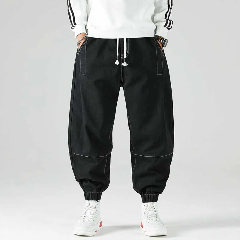 Модные шаровары мужские повседневные джоггеры джинсы хип хоп Свободные