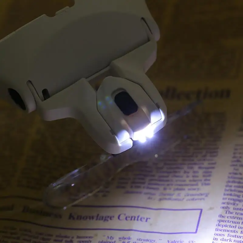 

Glasses Magnifier Glass 1.0X 1.5X 2.0X 2.5X 3.5X Adjustable 5 Lens Loupe LED Light Headband Magnifier Glass Lamp For Read Look