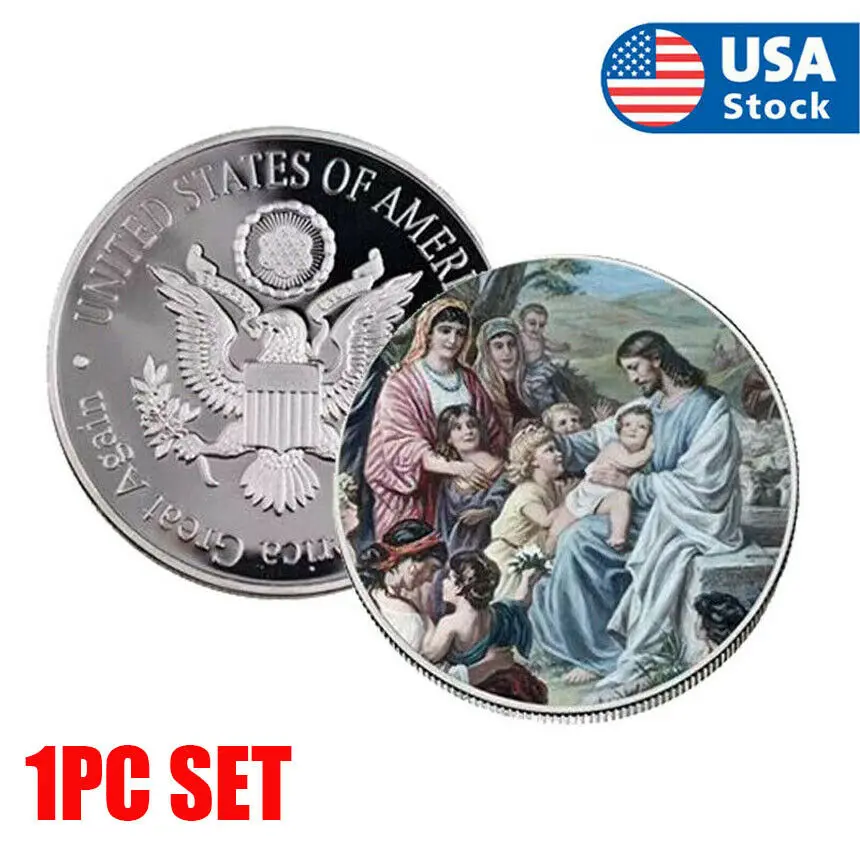 

1PC Jesus Christian worship pray bless coin Commemorative Collection Coins