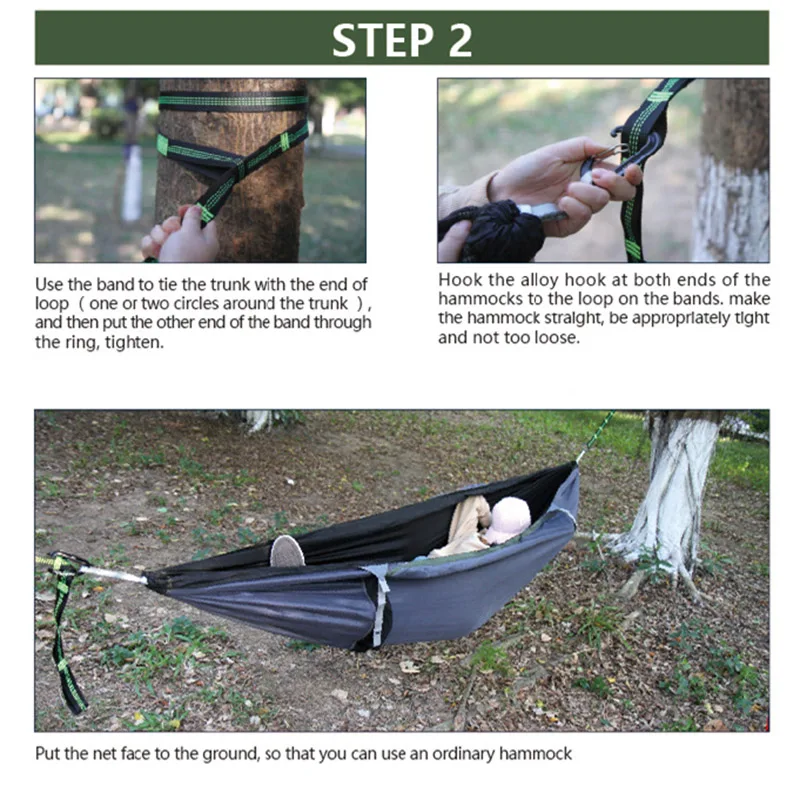 

Sunshade Waterproof Mosquito Net Hammock Nylon Outdoor Hiking Camping Tent HB88