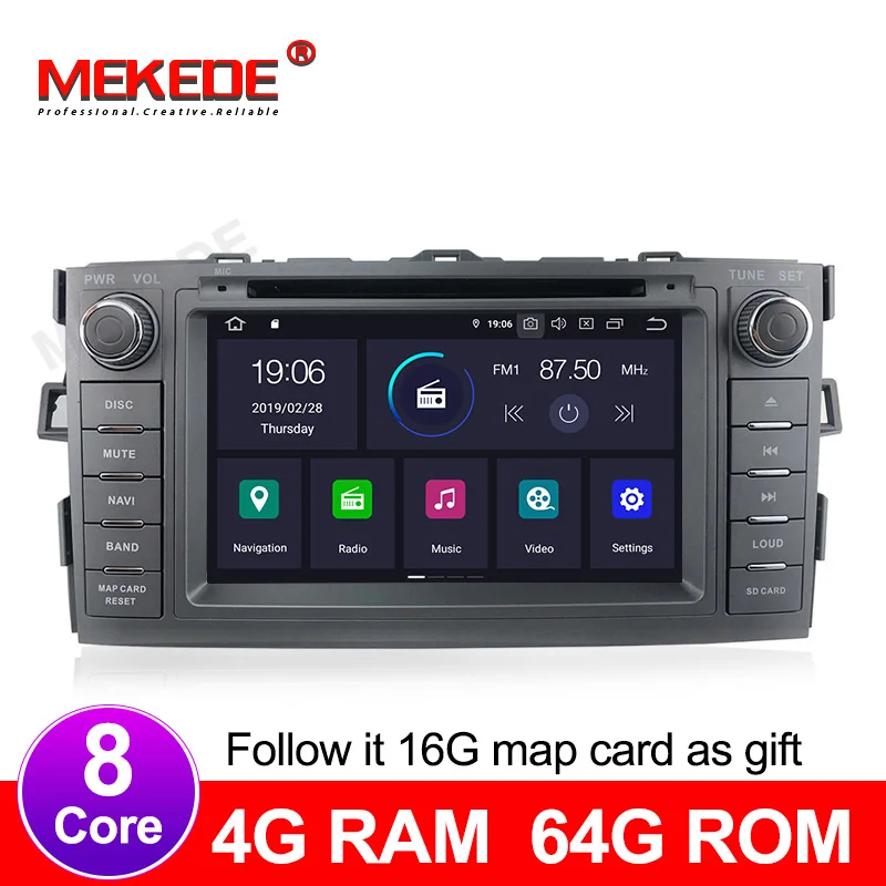 4/8 core 7 дюймов Android 9 0 автомобильный Радио мультимедийный видео плеер GPS WiFi 2 din для