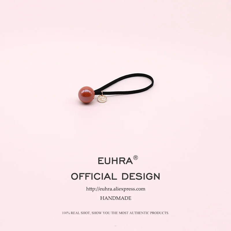 Эластичные резинки для волос EUHRA 6 цветов яркие цвета расшитые бисером с золотыми