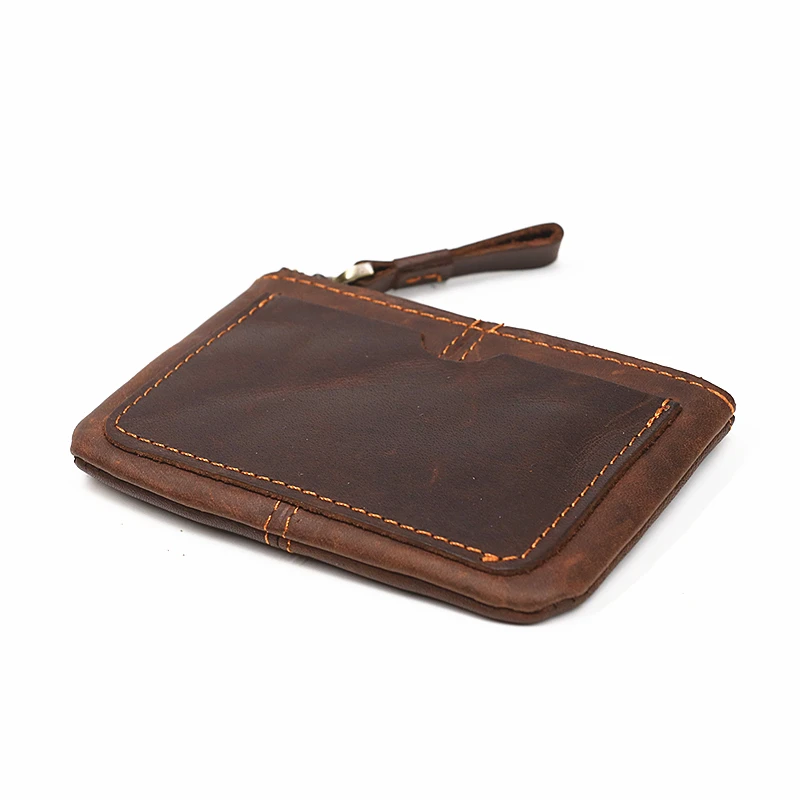 Кошелек для мелочи из натуральной кожи мужчин винтажный короткий маленький мини