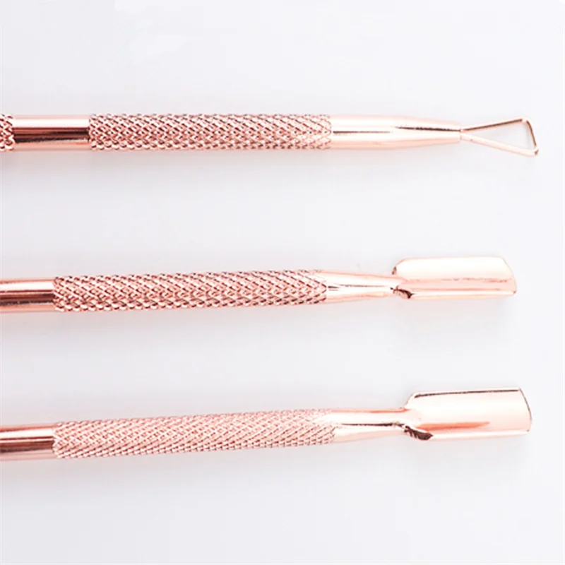3 шт. отодвигание кутикулы под золото из нержавеющей стали инструменты для