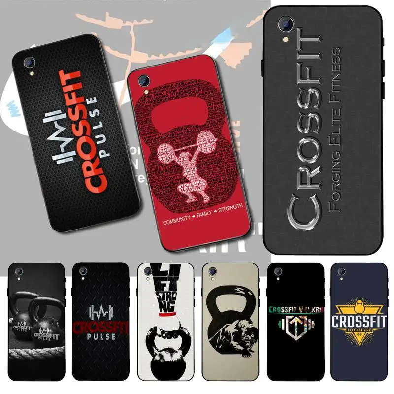 Черный чехол PENGHUWAN из ТПУ с надписью keep calm и crossfit для Vivo Y91c Y17 Y51 Y67 Y55 Y93 Y81S Y19