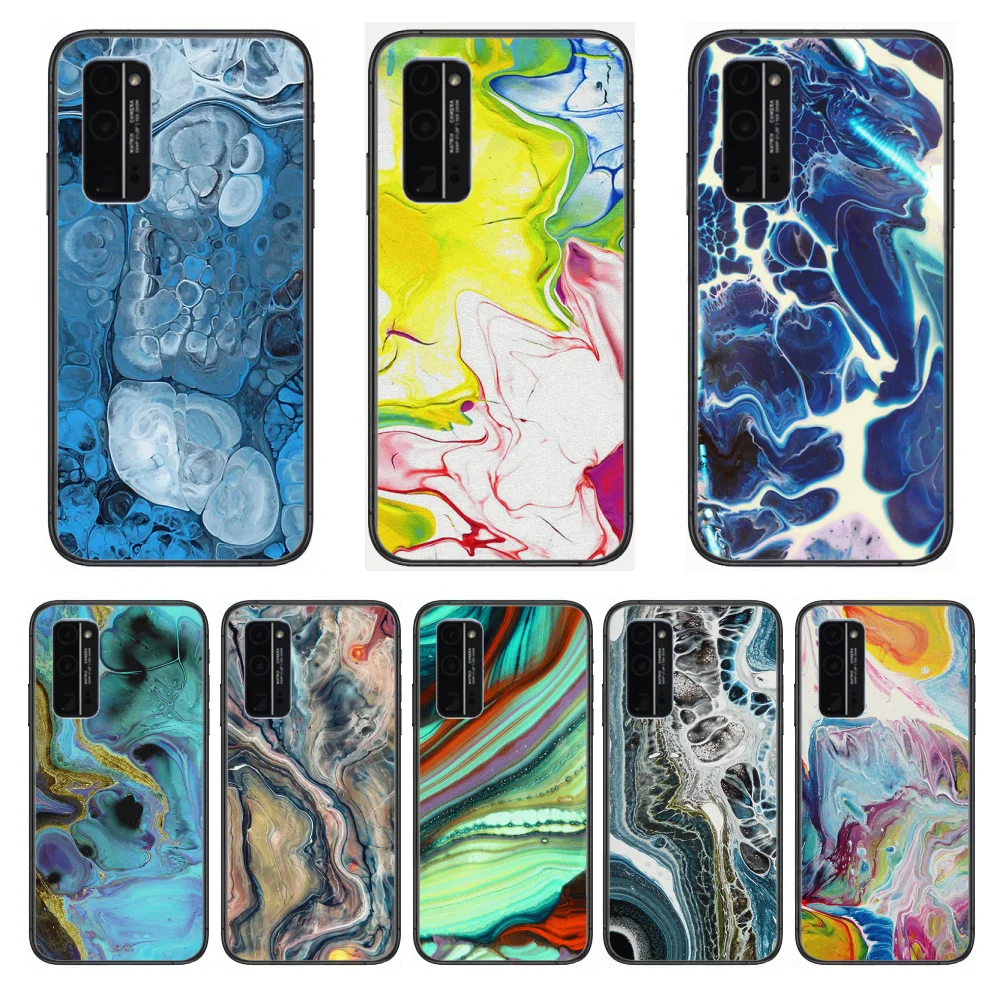 

Abstract style Phone Case Hull For Huawei Honor 8 9 10 20 30 A S Lite Pro 5g i Black Back Soft Cell Cover Pretty