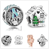 original 925 sterling silver gingerbread house with home sweet heart charm beads fit pandora bracelet necklace jewelry