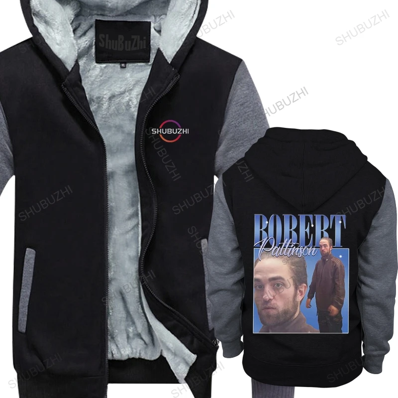 

Funny Robert Pattinson Standing Meme winter hoody Men Pre-shrunk Cotton warm sweatshirt Tops Rob fleece hoodie Fashion Merch