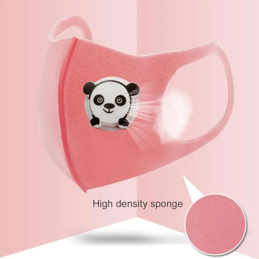 1Pc PM2.5 Winter Children Mask Respiratory Valve Cartoon Panda Washable Smog Warm Dust Fits 4-10 Years Old Kids | Красота и здоровье