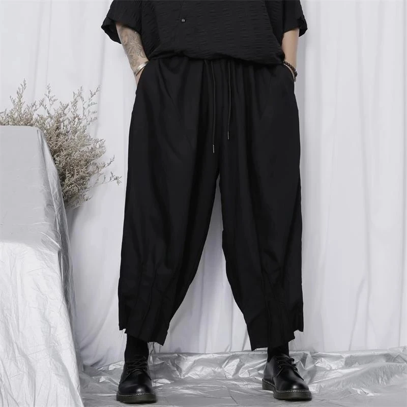 

Men's Loose Leg Pants Trend Large 2021 New Casual Pants Men's Fashion Fashion Style Large Multifunctional Nine Point Pants